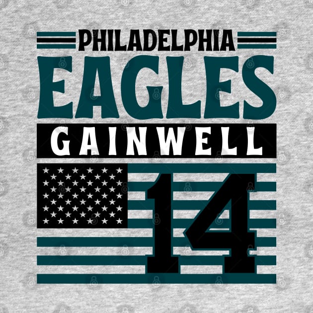 Philadelphia Eagles Gainwell 14 American Flag Football by Astronaut.co